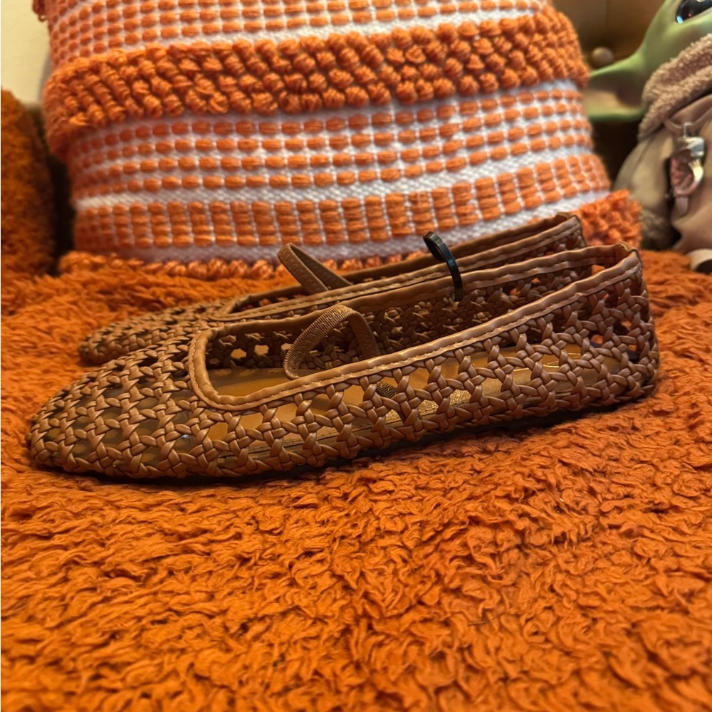 Joie Brown Woven Ballet Flats Size 8.5M NWOT